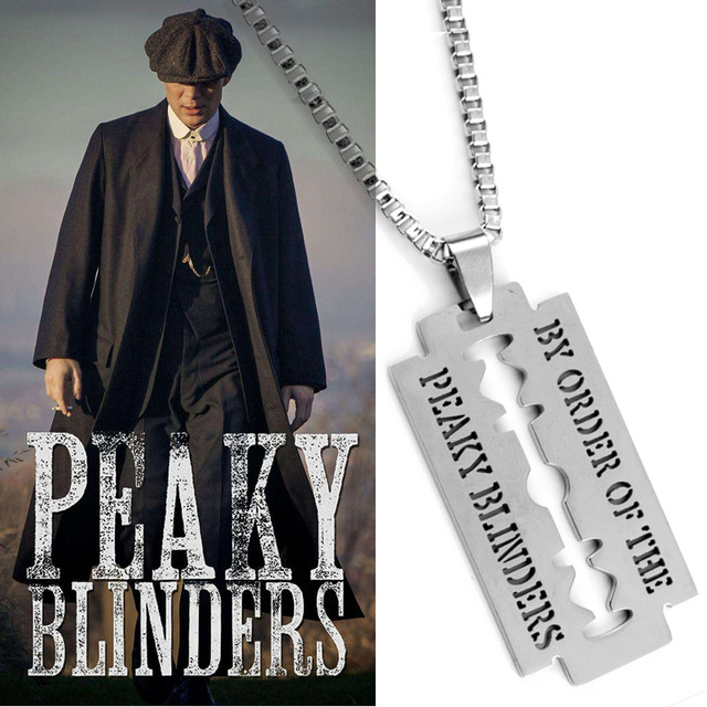 Peaky Blinders Colar para Homens e Mulheres, Aço Inoxidável, Pingentes De  Lâmina De Navalha, Jóias De